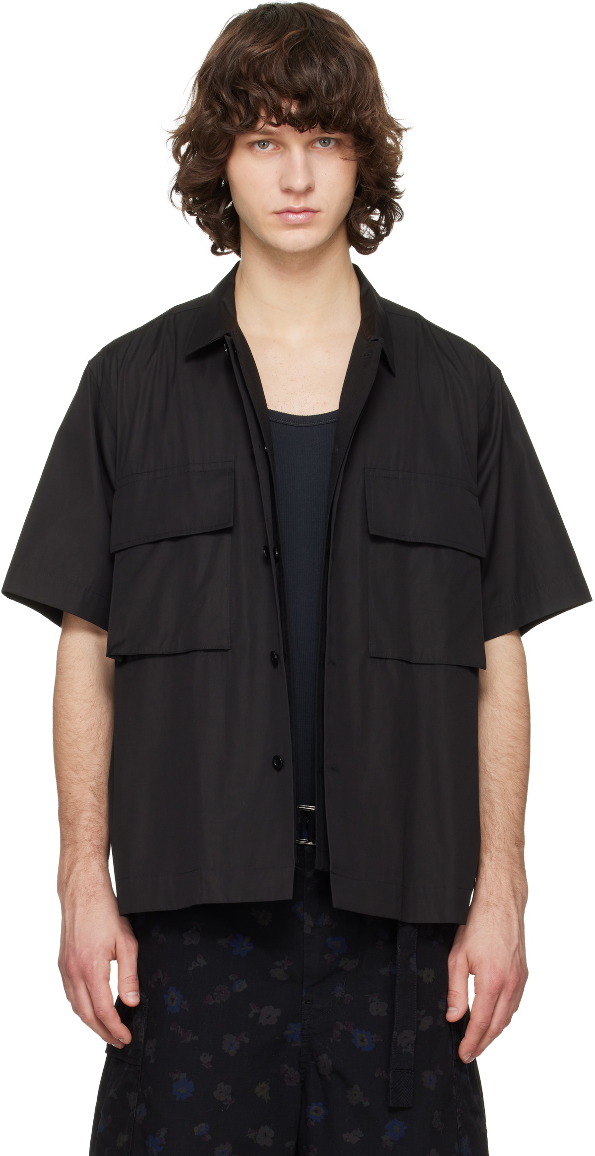 sacai Black Poplin Shirt Sacai