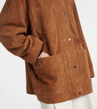 Nour Hammour Barn leather-trimmed suede jacket