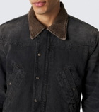 RRL Corduroy-trimmed denim jumpsuit