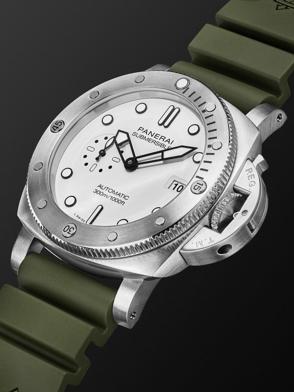 Panerai - Submersible QuarantaQuattro Automatic 44mm Brushed Stainless Steel and Rubber Watch, Ref. No. PAM01226