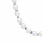 Hatton Labs Men's Blue Gradient Crystal Pearl Chain Necklace in Blue/White