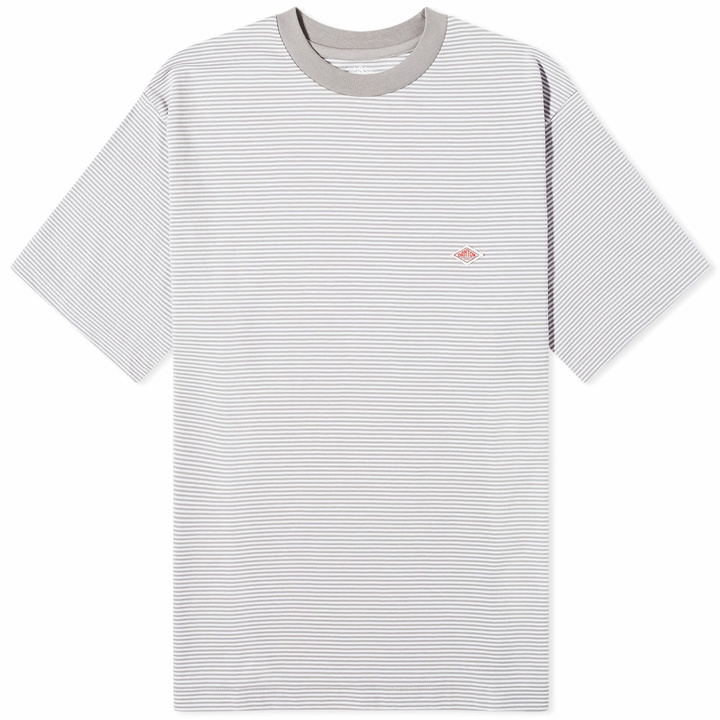 Photo: Danton Men's Fine Stripe T-Shirt in Grey/White