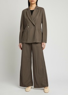 Harris Wharf London Double-breasted Woven Blazer Dark Grey