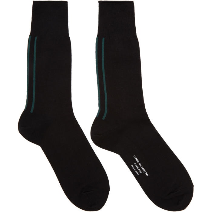 Photo: Comme des Garçons Homme Plus Black Jersey Stripe Socks 