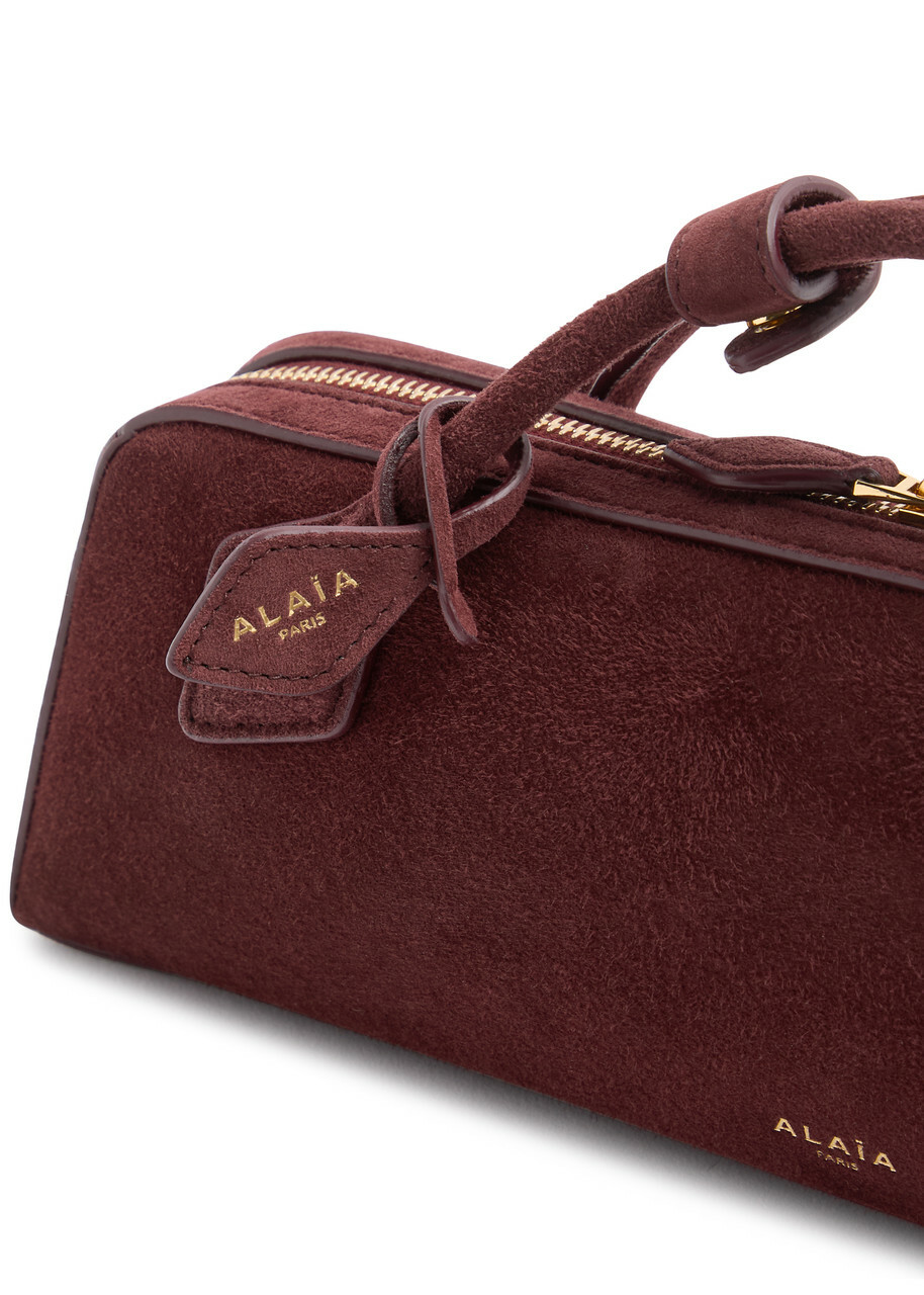 Alaïa Le Teckel Suede Clutch - Burgundy - One Size