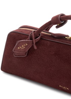 Alaïa Le Teckel Suede Clutch - Burgundy - One Size