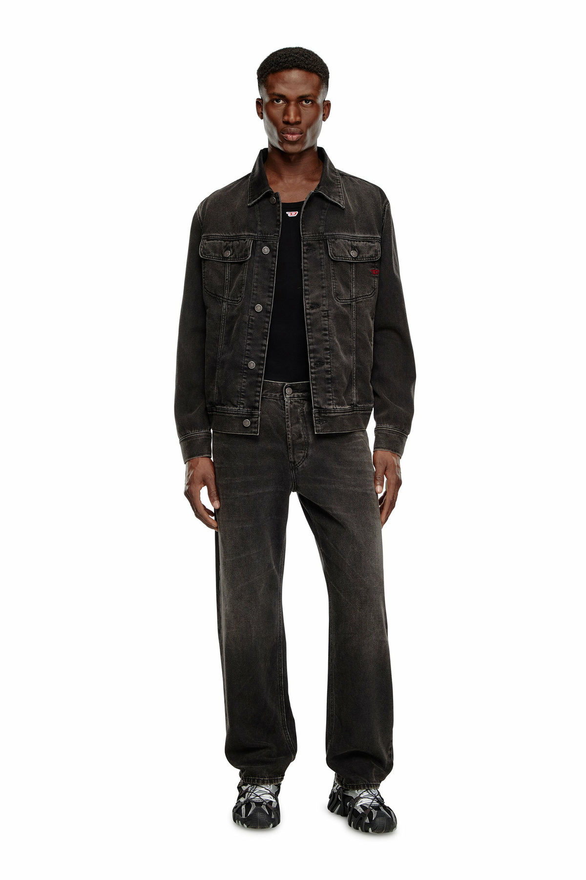 Diesel Regular-fit trucker jacket - Denim Jackets Mens in Diesel Regular-fit trucker jacket - Denim Jackets Mens in