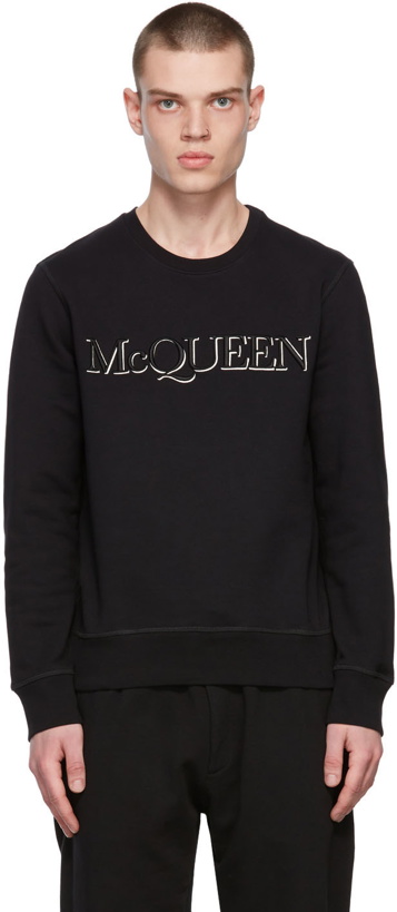 Photo: Alexander McQueen Black Logo Embroidered Sweatshirt