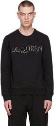 Alexander McQueen Black Logo Embroidered Sweatshirt