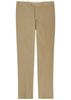 Canali Tapered-leg Stretch-cotton Poplin Trousers Stone