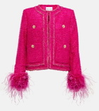 Rebecca Vallance Feather-trimmed tweed jacket