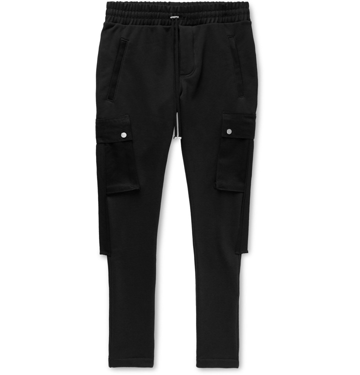 Photo: AMIRI - Slim-Fit Tapered Twill-Trimmed Loopback Cotton-Jersey Cargo Sweatpants - Unknown