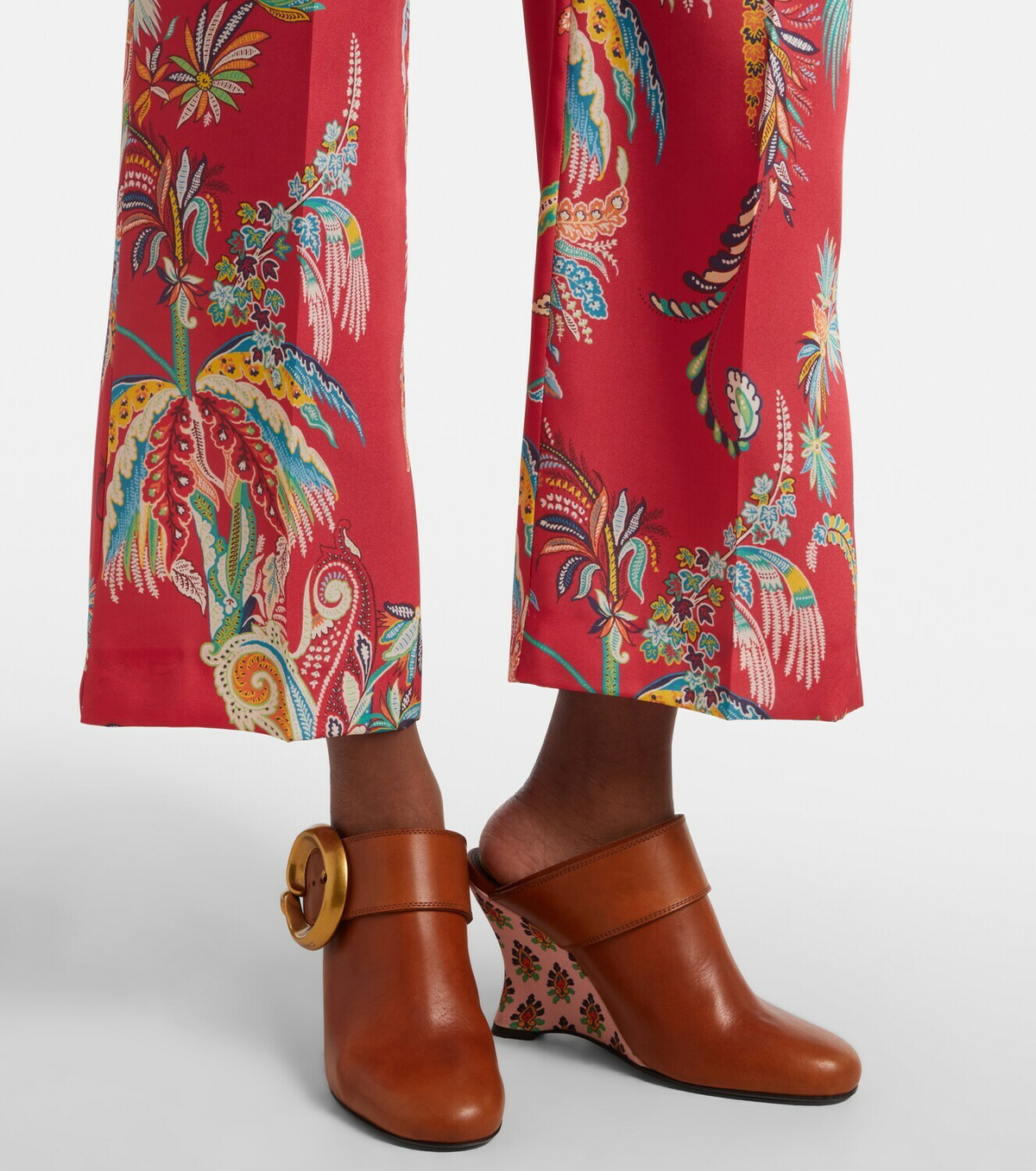 Etro Printed twill straight pants