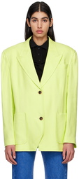 Pushbutton Green Folded Point Blazer