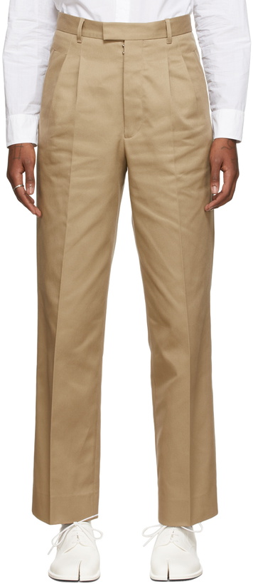 Photo: Maison Margiela Beige Twill Trousers