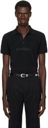 Palm Angels Black Logo Spray Regular Polo