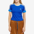 Adidas Women's Adicolor Knitted T-Shirt in Semi Lucid Blue