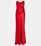 The Sei Draped silk satin corset gown