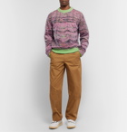 Acne Studios - Klement Layered Tulle and Open-Knit Sweater - Purple