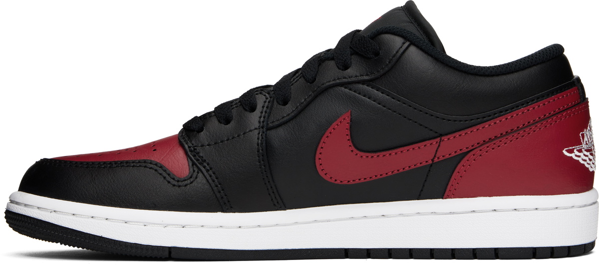 Nike Jordan Black & Red Air Jordan 1 Low Sneakers