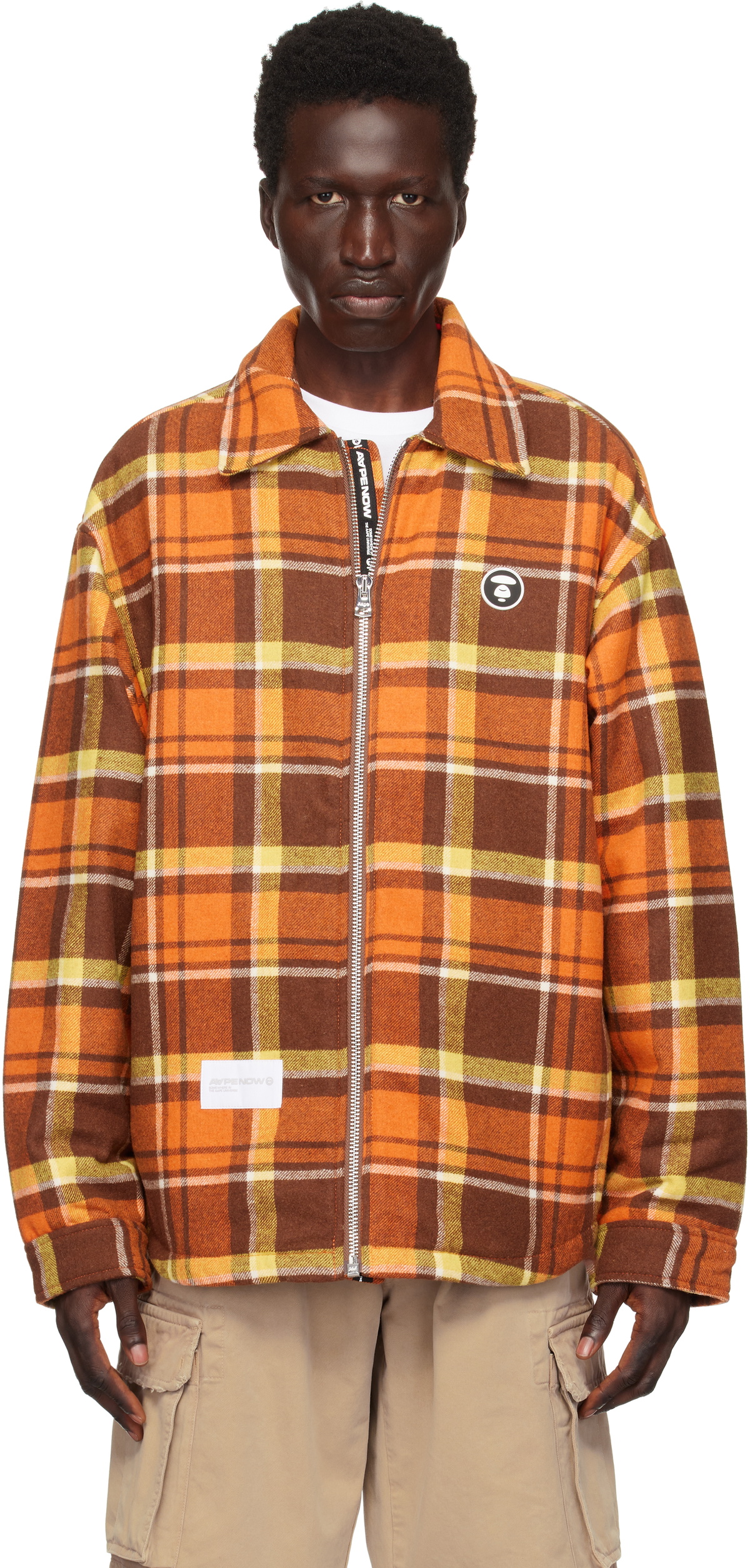 AAPE by A Bathing Ape Orange & Brown 'AAPE Now' Jacket AAPE by A