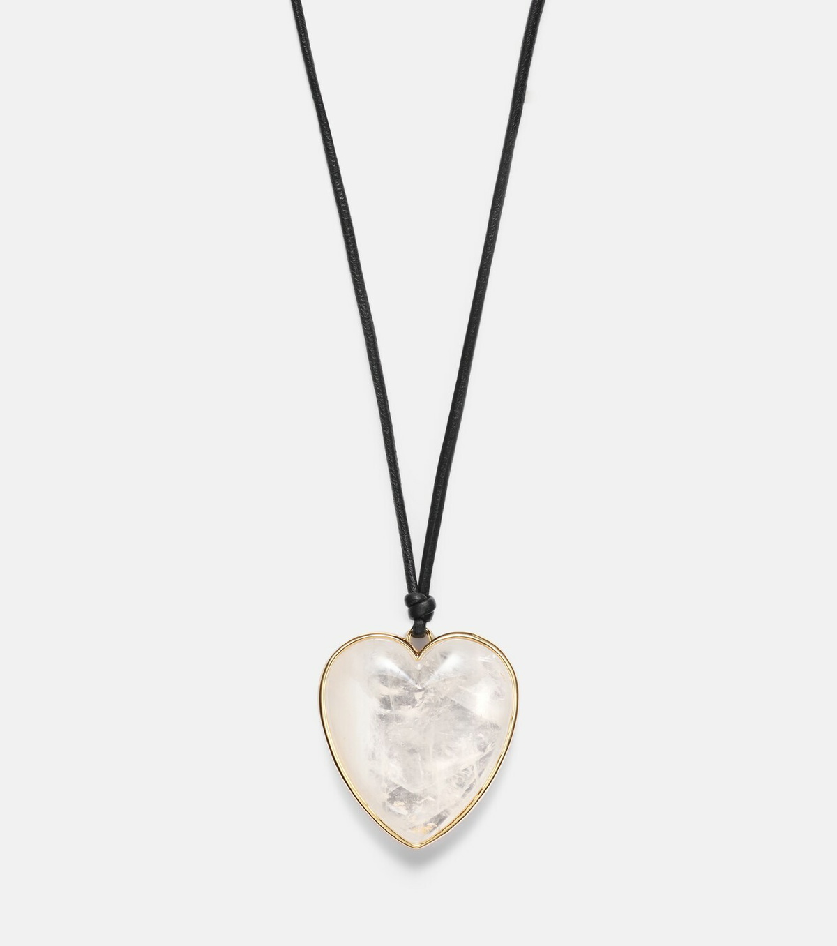Jennifer Fisher 14kt gold-plated and leather necklace with quartz