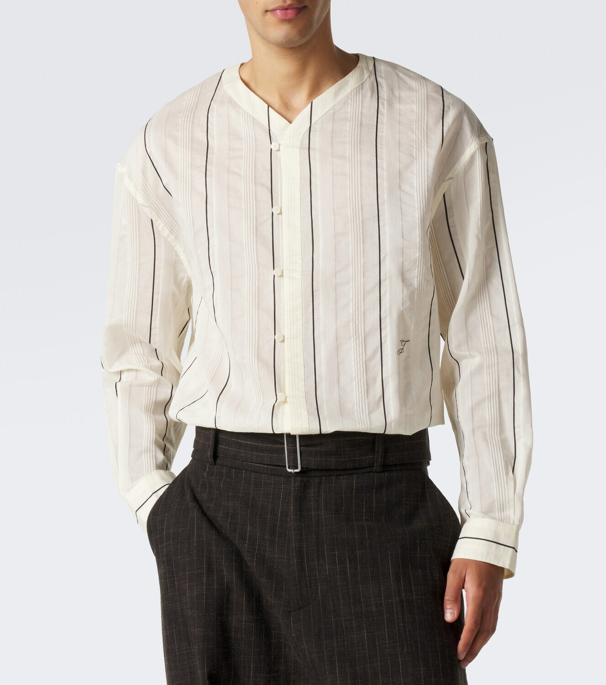 Jacquemus Venice striped cotton and silk shirt
