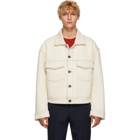 Acne Studios White Ribbed Blouson Jacket