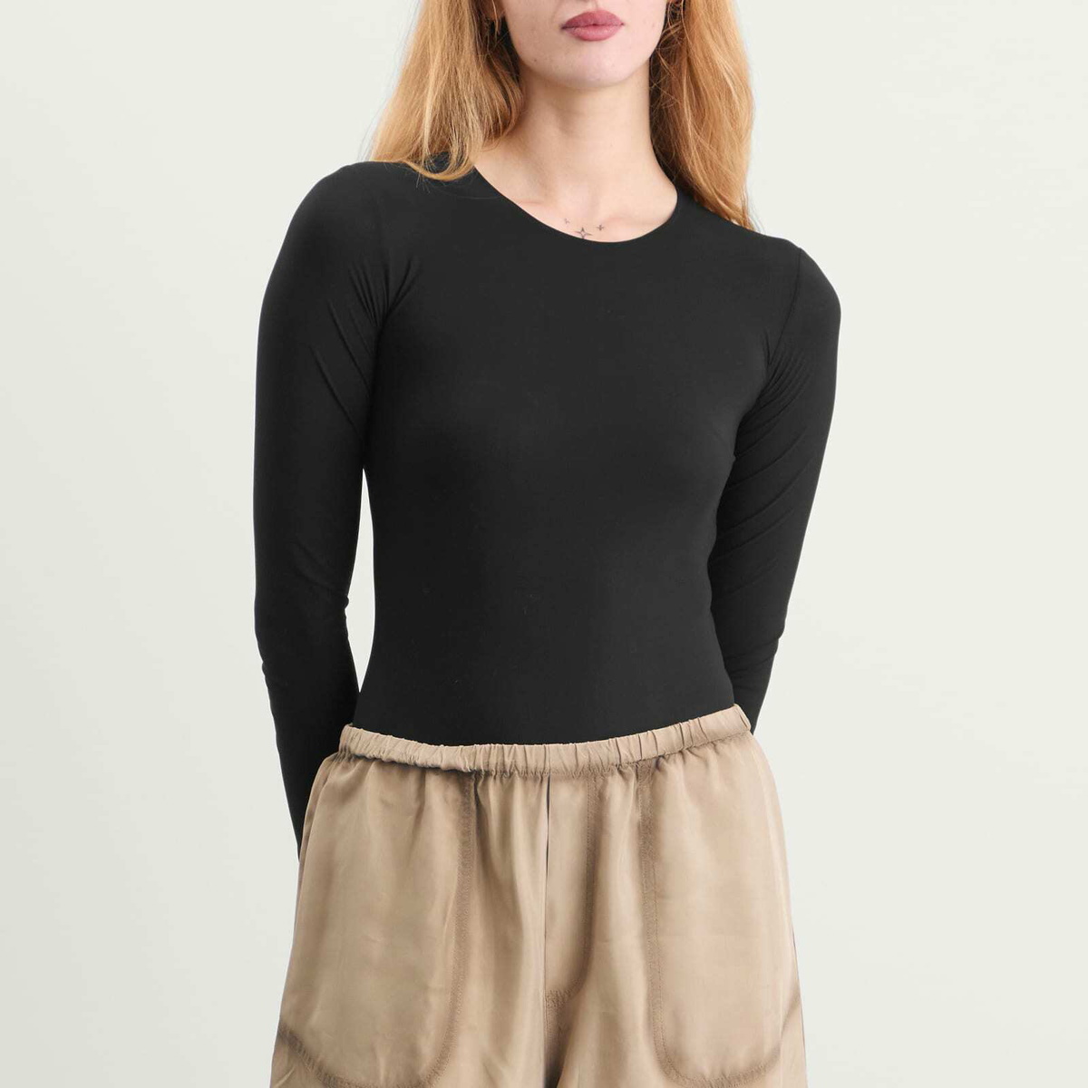 MM6 Maison Margiela Women's Long Sleeve Bodysuit in Black