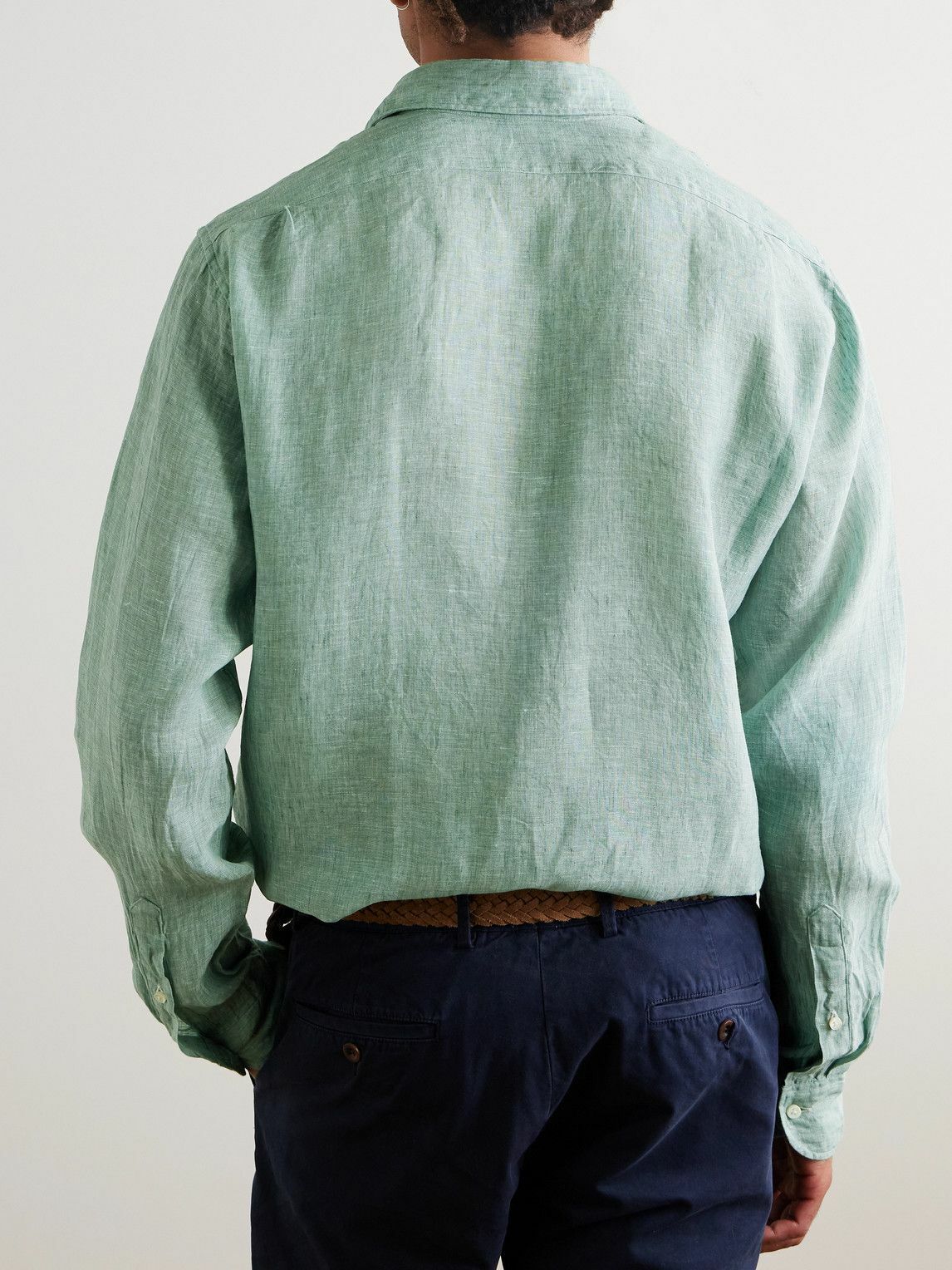 Sid Mashburn - Spread-Collar Linen Shirt - Green