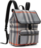 Burberry Kids Gray Check Backpack