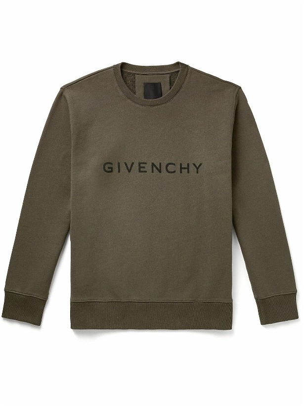 Photo: Givenchy - Logo-Print Cotton-Jersey Sweatshirt - Green