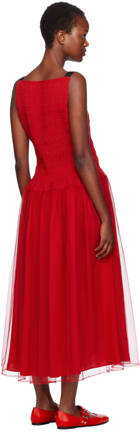Molly Goddard Red Wilber Midi Dress