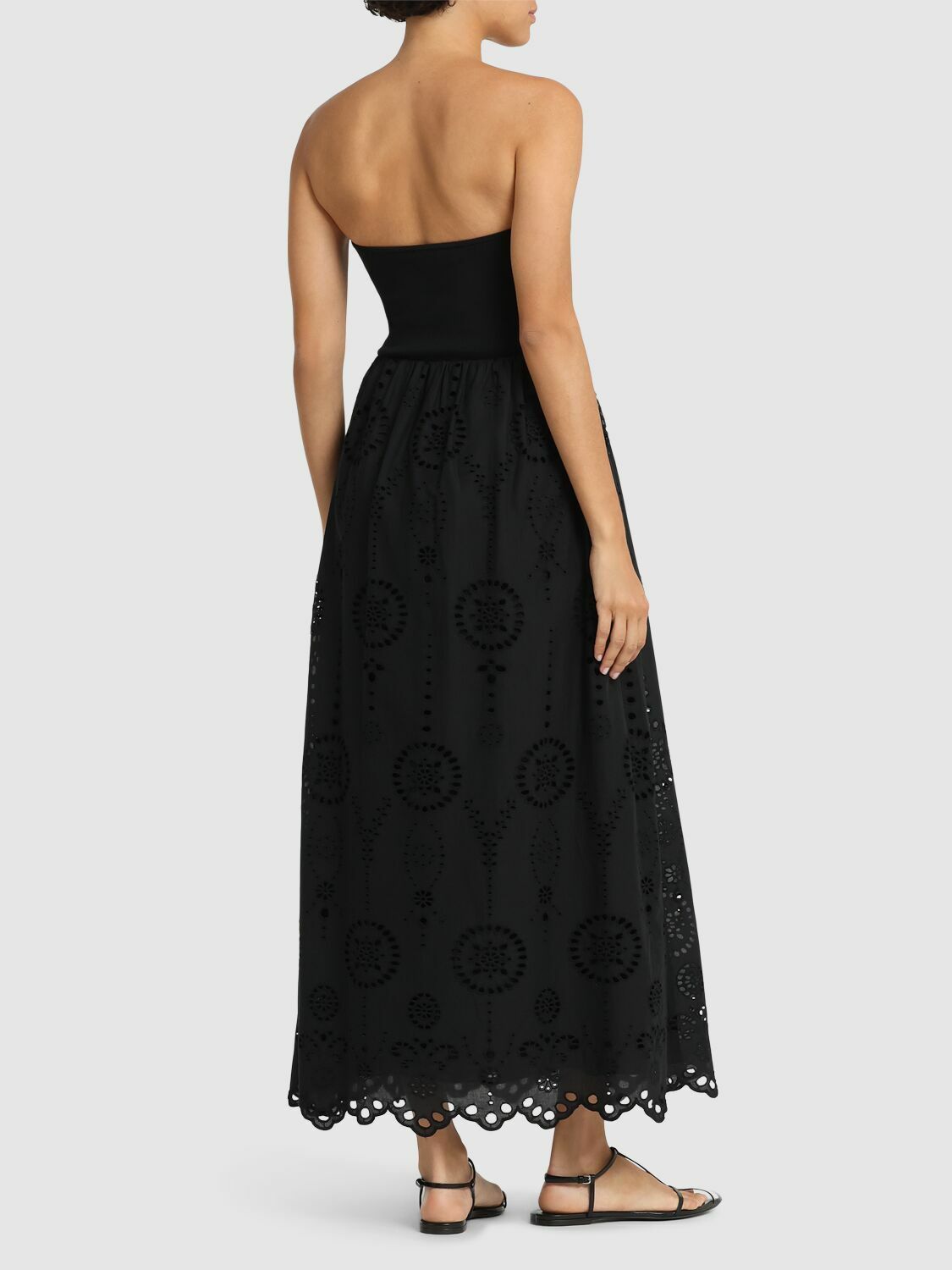 chinese dress ladies Strapless Knit and Cotton Dress - Taupe