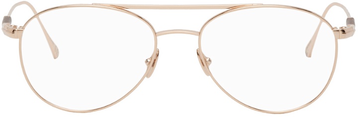 Photo: TOM FORD Rose Gold Leather Temple Glasses