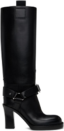 Burberry Black Leather Stirrup High Boots