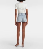 Area Floral-appliqué denim shorts