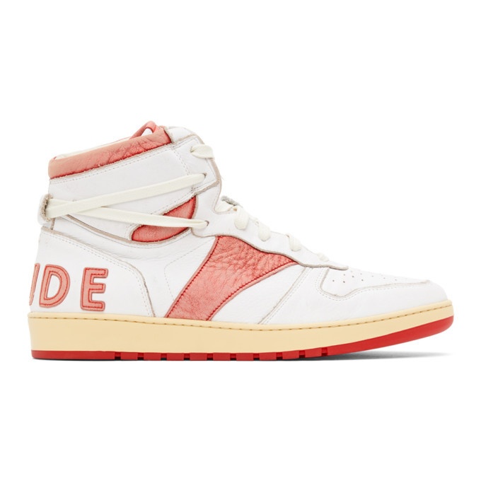 Photo: Rhude White and Red Rhecess Hi Sneakers