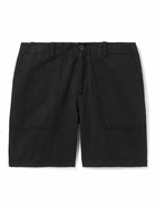 Mr P. - Straight-Leg Cotton and Linen-Blend Cargo Shorts - Black