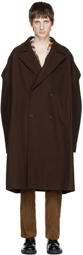 Photo: Valentino Brown Double-Breasted Coat