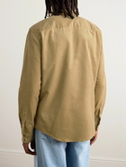 AMI PARIS - Button-Down Collar Logo-Embroidered Cotton-Corduroy Shirt - Neutrals