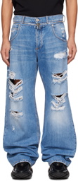 Balmain Blue Zip Jeans