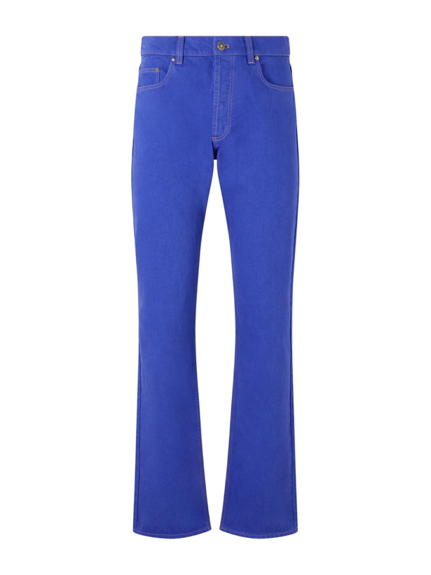 Photo: Versace - Straight-Leg Logo-Appliquéd Jeans - Blue