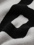Fear of God - Logo-Appliquéd Intarsia-Knit Virgin Wool-Blend Hoodie - Gray