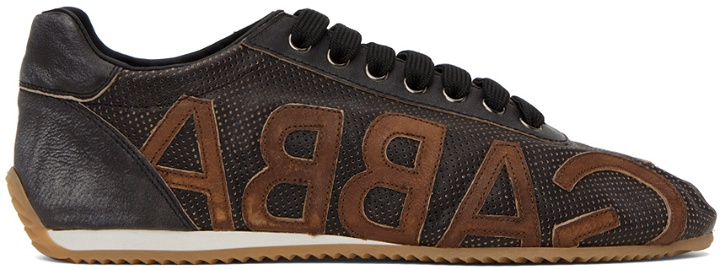 Photo: Dolce & Gabbana Brown Perforated Sneakers