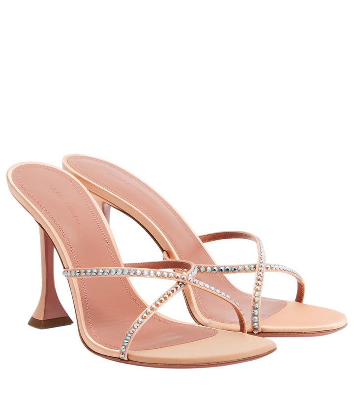 Photo: Amina Muaddi Sally crystal-embellished satin mules