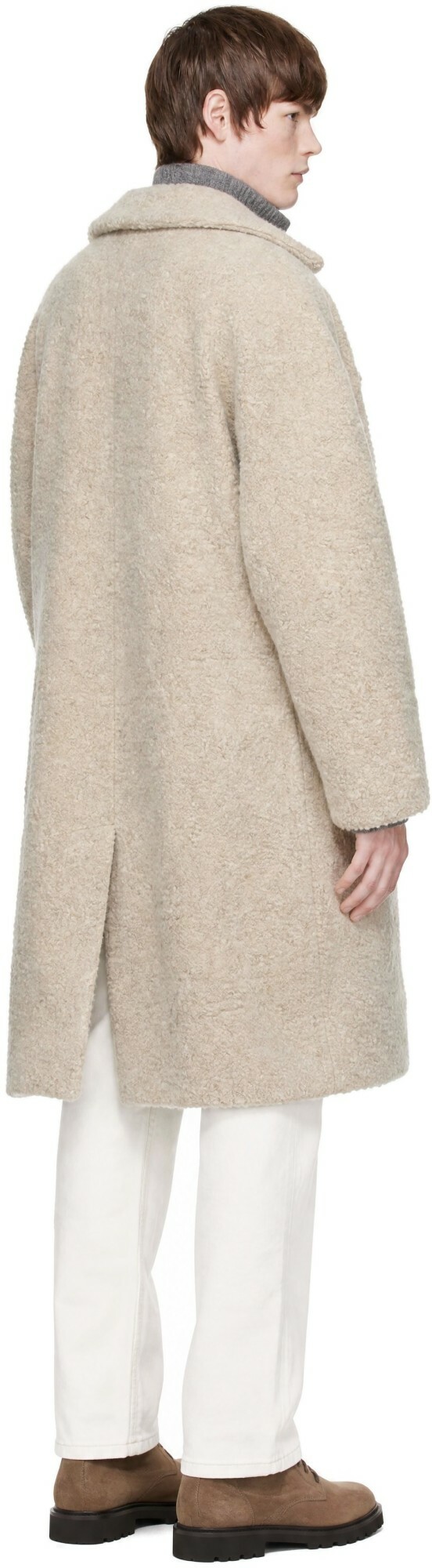 Cordera Beige Alpaca Boucle Long Coat