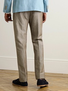 Paul Smith - Straight-Leg Pleated Linen and Wool-Blend Suit Trousers - Brown