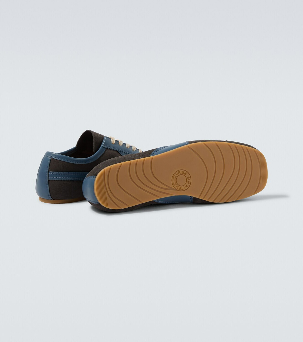 Dries Van Noten Leather-trimmed suede sneakers