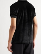 TOM FORD - Slim-Fit Velour Polo Shirt - Black